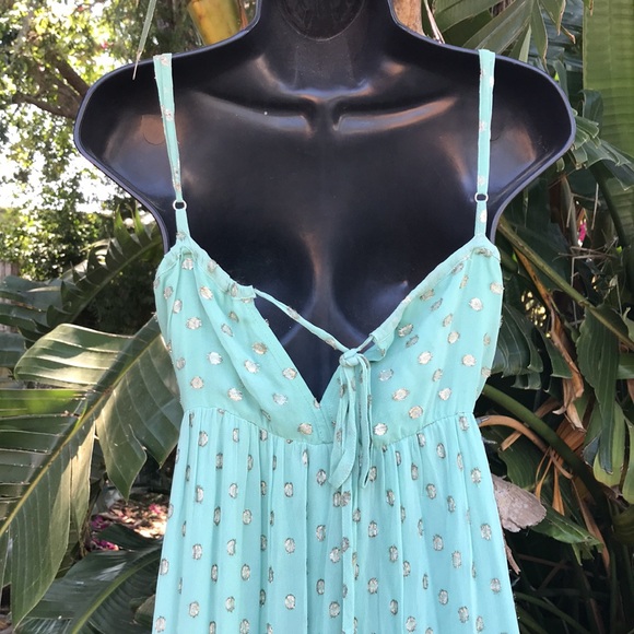 En crème Polkadot chiffon tiered dress - Picture 6 of 12